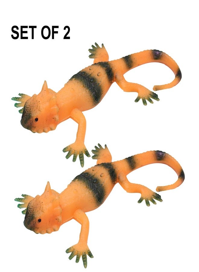 GLAN Reptile Animal Rubber Lizard Toy with Whistle Sound for Kids Playing Prank Toy for Fun Set of 2Pcs Multicolor Pack of 1 - Image 4